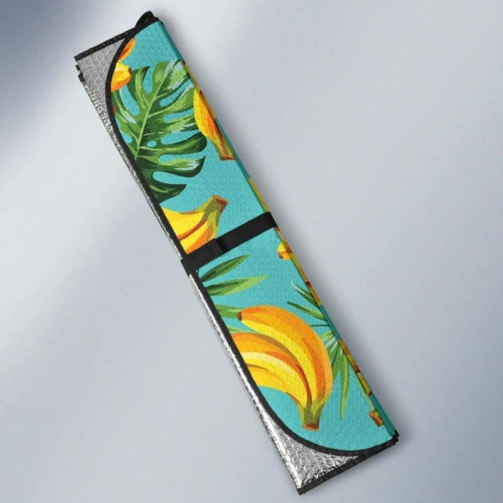 Banana Palm Leaves Pattern Background Car Auto Sun Shades