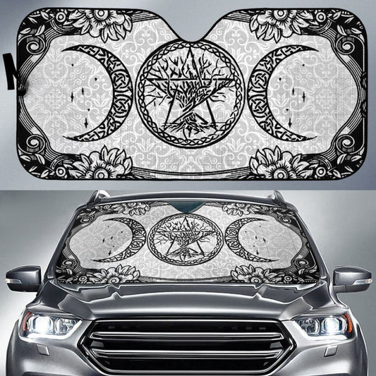 Triple Moon Wicca Auto Sun Shades