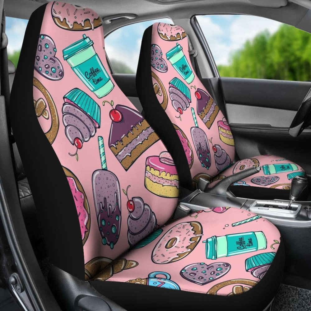 Cake Dessert Pattern Print Car Seat Covers