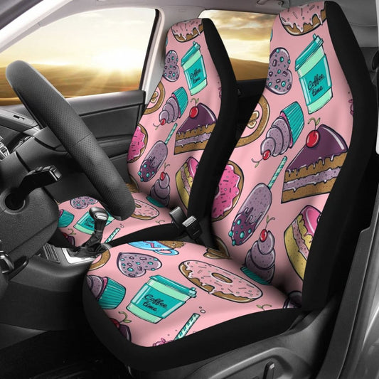 Cake Dessert Pattern Print Car Seat Covers