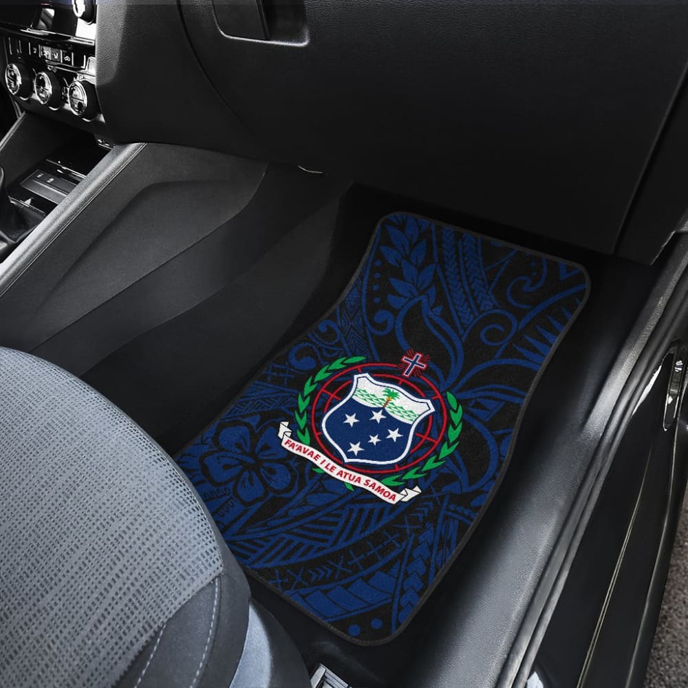 Samoa Seal In Polynesian Tattoo Blue Style Car Floor Mats