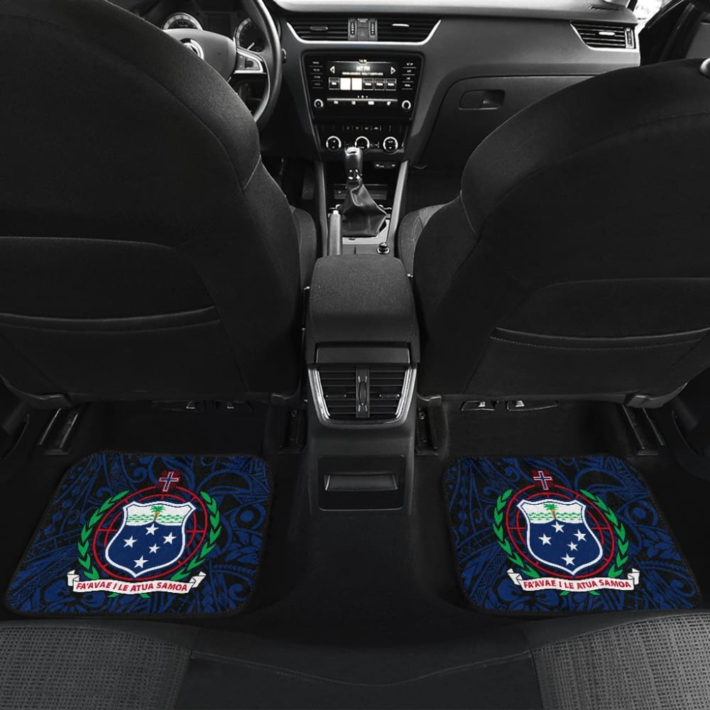 Samoa Seal In Polynesian Tattoo Blue Style Car Floor Mats