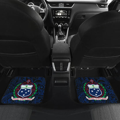 Samoa Seal In Polynesian Tattoo Blue Style Car Floor Mats