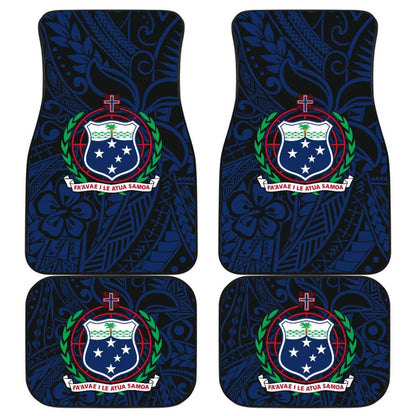 Samoa Seal In Polynesian Tattoo Blue Style Car Floor Mats