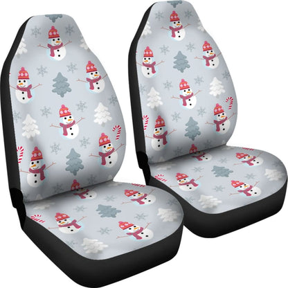 Snowman Pattern Car Seat Covers Auto Accessories