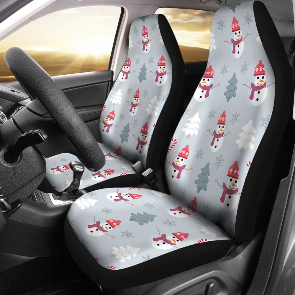 Snowman Pattern Car Seat Covers Auto Accessories