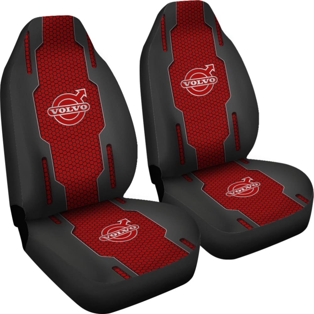 Volvo Black And Red Themed Printed Car Accessories Car Seat Covers