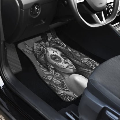 Calavera Fresh Look Design # Car Floor Mats (Vintage Retro, Front & Back)