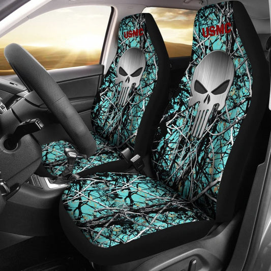 Muddy Serenity US Marine Corps Punisher Print Design Car Seat Covers