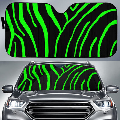 Zebra Lime Green Design Car Auto Sun Shades