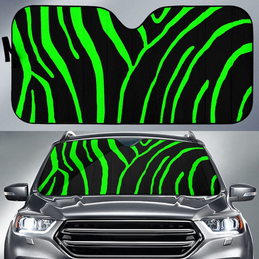 Zebra Lime Green Design Car Auto Sun Shades