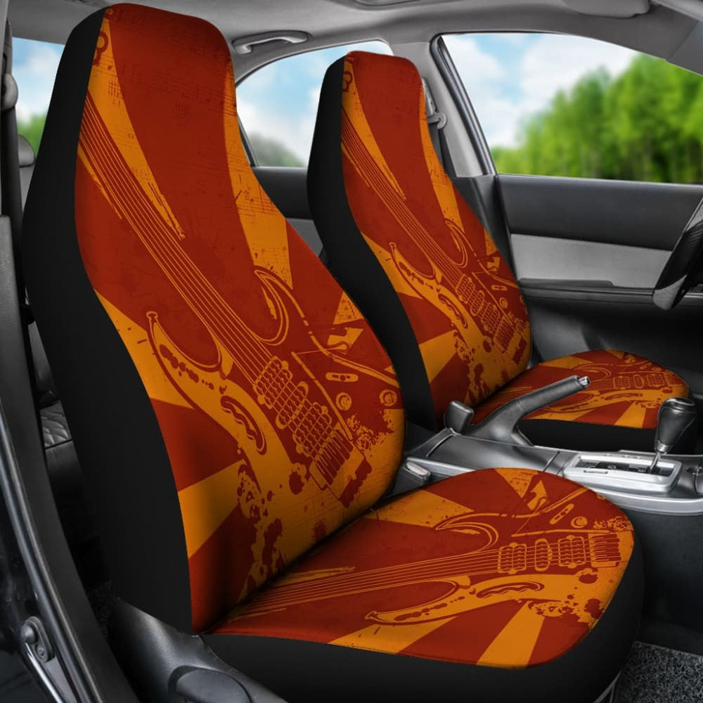 Amazing Electric Guitar Custom Retro Art Design Car Seat Covers