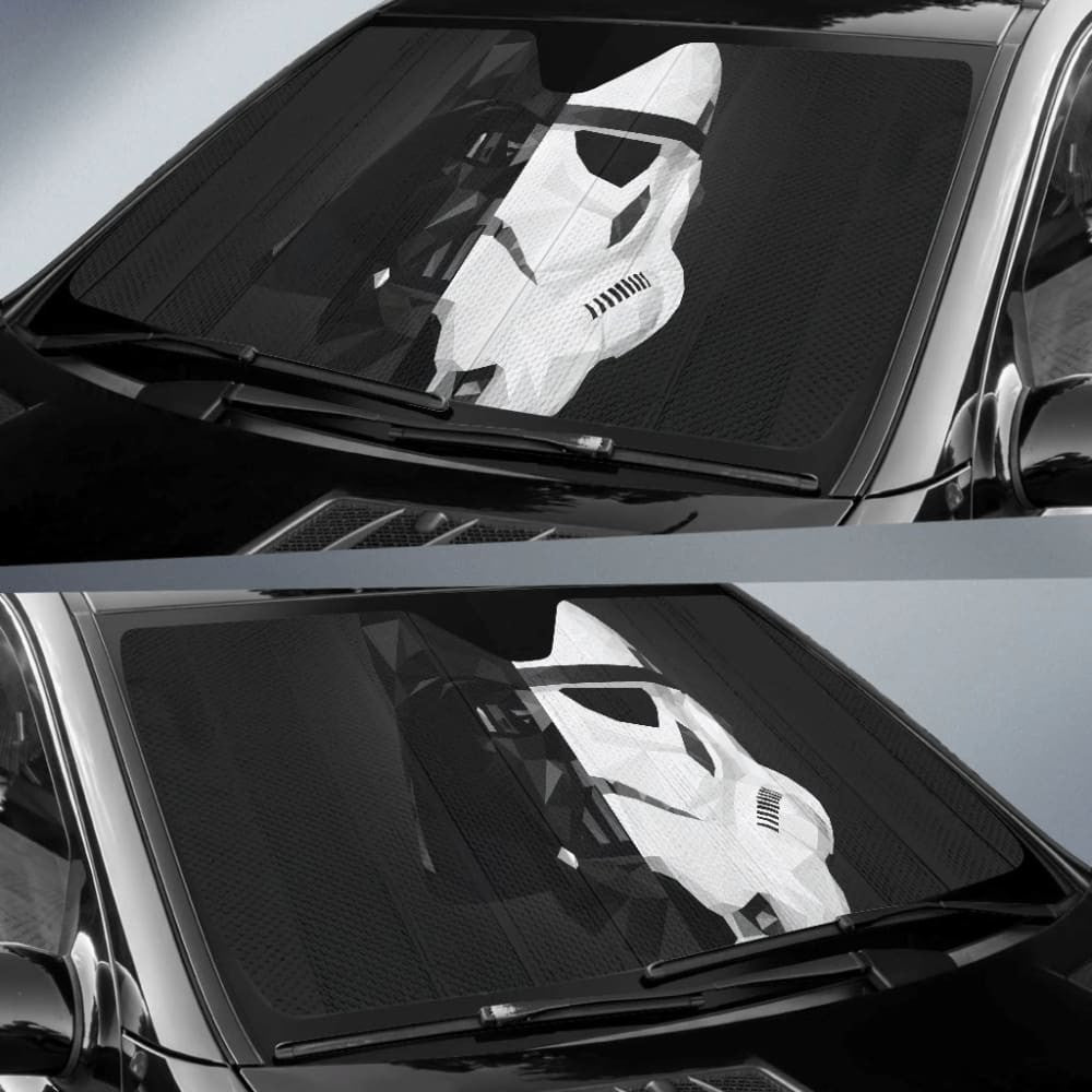 Darth Vader & Stormtrooper Star Wars Half Head Art Car Auto Sun Shade