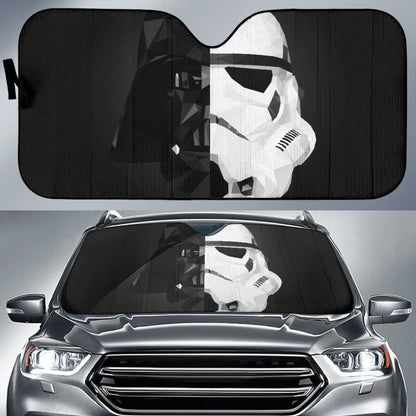 Darth Vader & Stormtrooper Star Wars Half Head Art Car Auto Sun Shade
