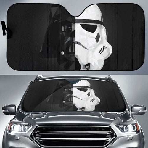 Darth Vader & Stormtrooper Star Wars Half Head Art Car Auto Sun Shade