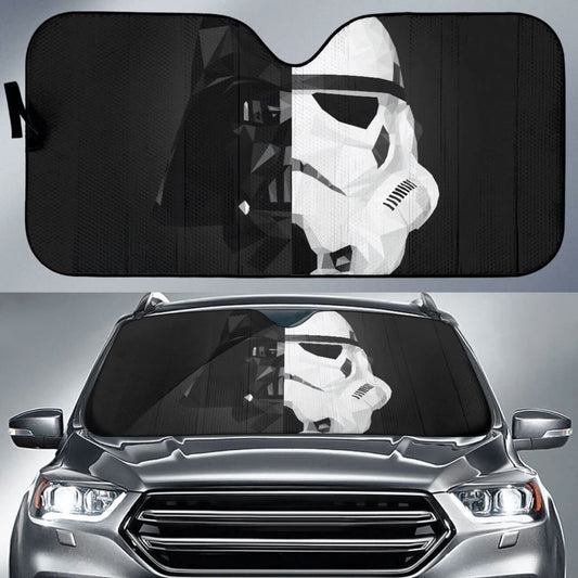 Darth Vader & Stormtrooper Star Wars Half Head Art Car Auto Sun Shade