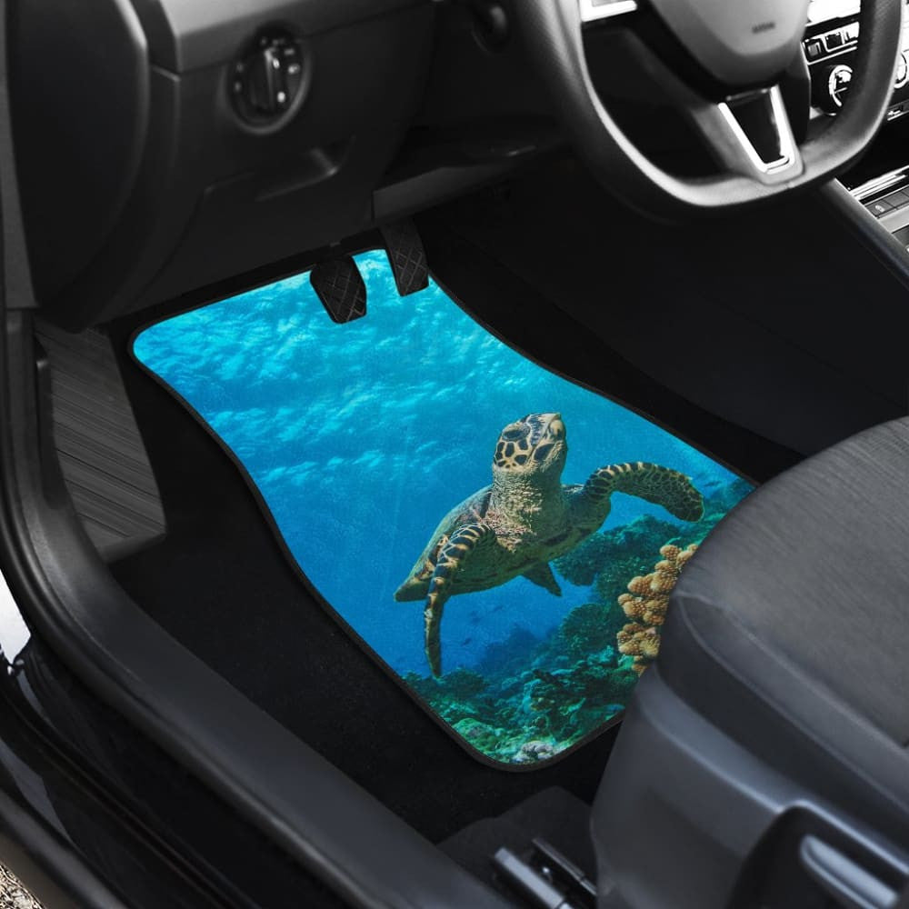 Sea Turtle Swimming Coral Reef Car Floor Mats