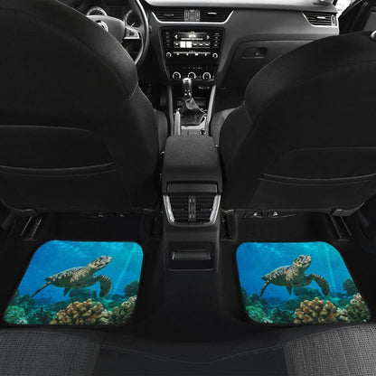Sea Turtle Swimming Coral Reef Car Floor Mats