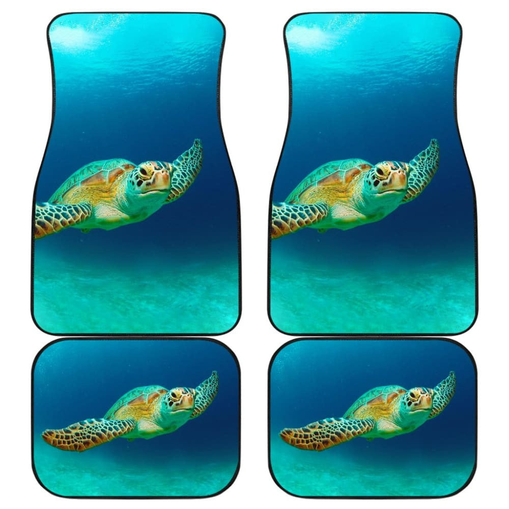 Amazing Blue Sea Turtle Car Floor Mats