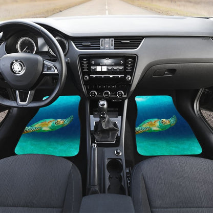Amazing Blue Sea Turtle Car Floor Mats
