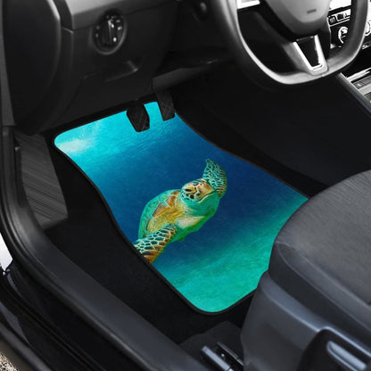 Amazing Blue Sea Turtle Car Floor Mats