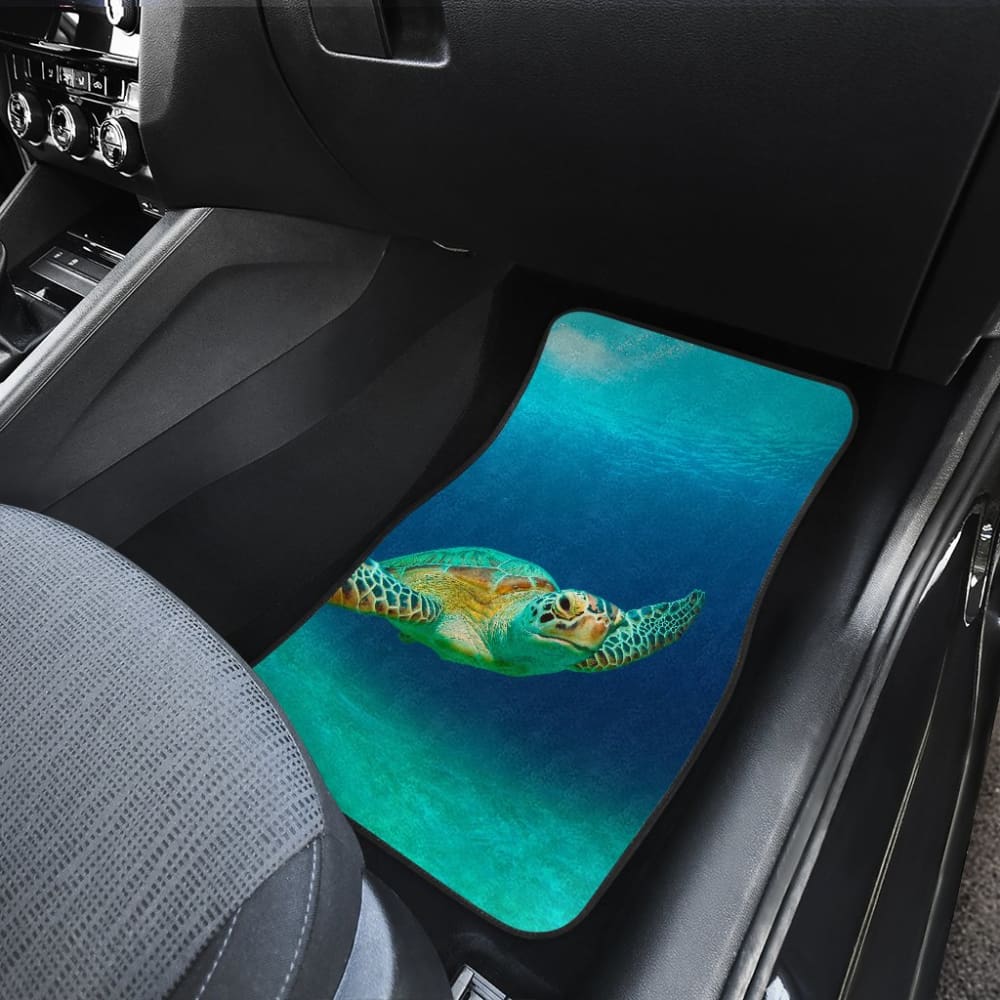 Amazing Blue Sea Turtle Car Floor Mats