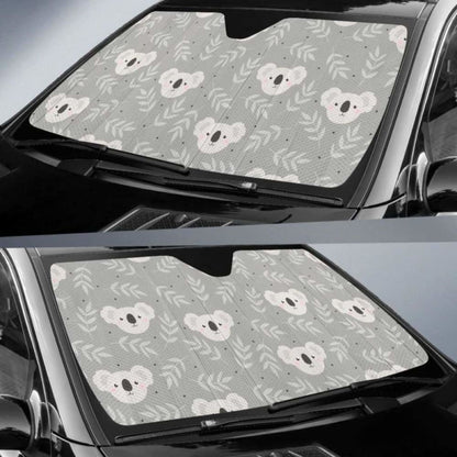 Cute Koala Leaves Pattern Car Auto Sun Shades