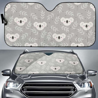 Cute Koala Leaves Pattern Car Auto Sun Shades