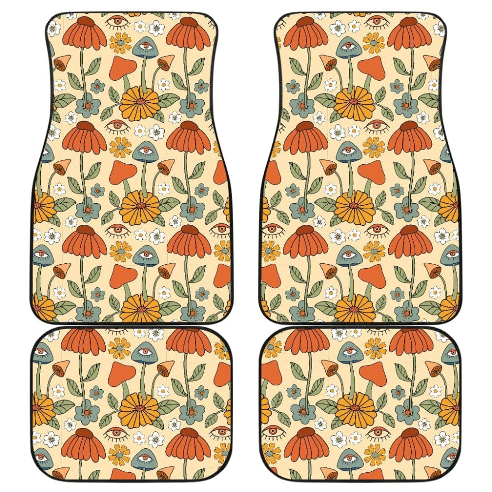 Retro Champignons Car Floor Mats