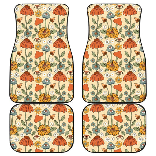 Retro Champignons Car Floor Mats
