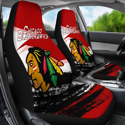 Canada Chicago Blackhawks Red Car Seat Covers