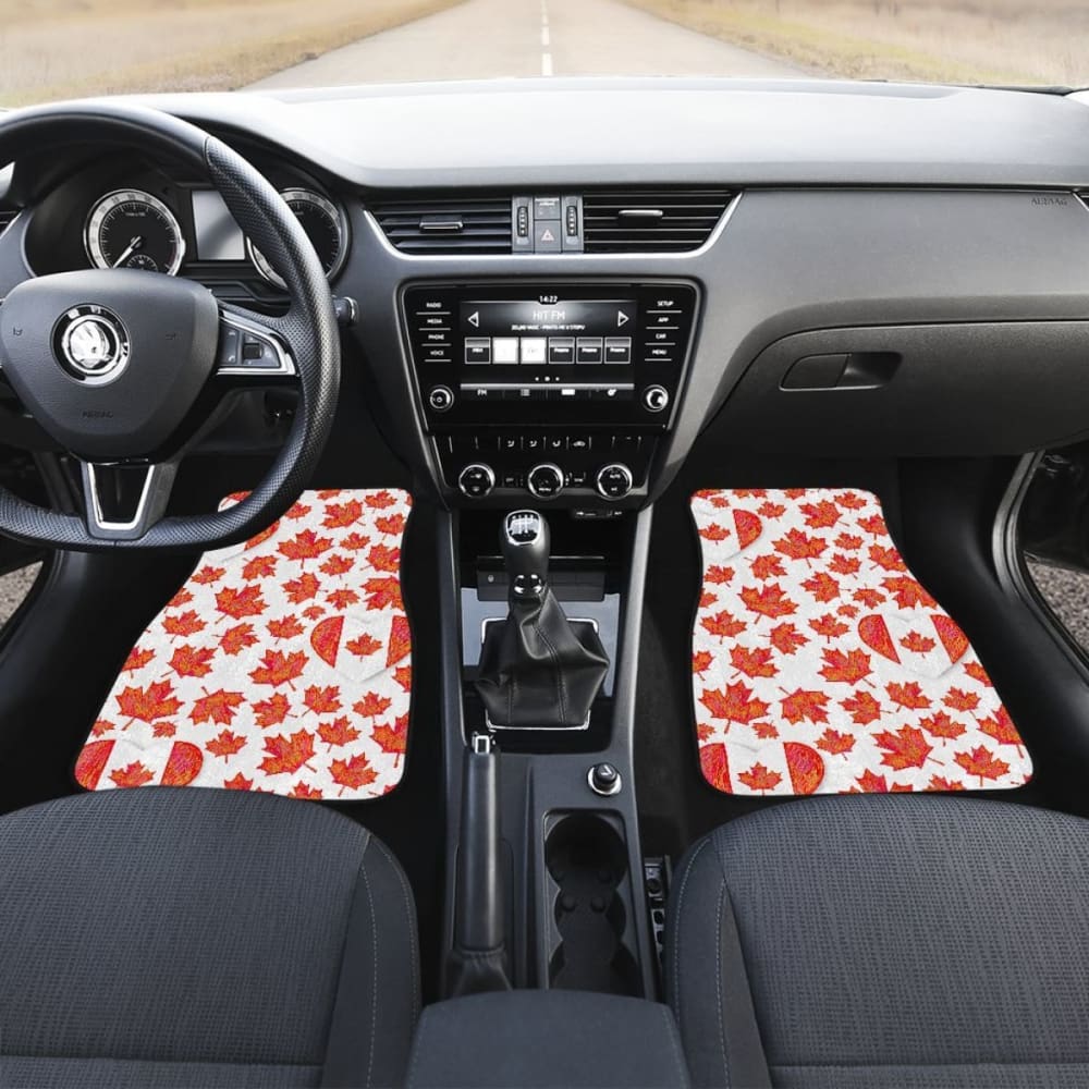 Canada Pattern Print Design  Front And Back Car Mats