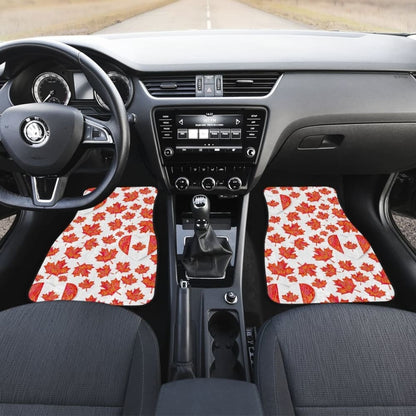 Canada Pattern Print Design  Front And Back Car Mats
