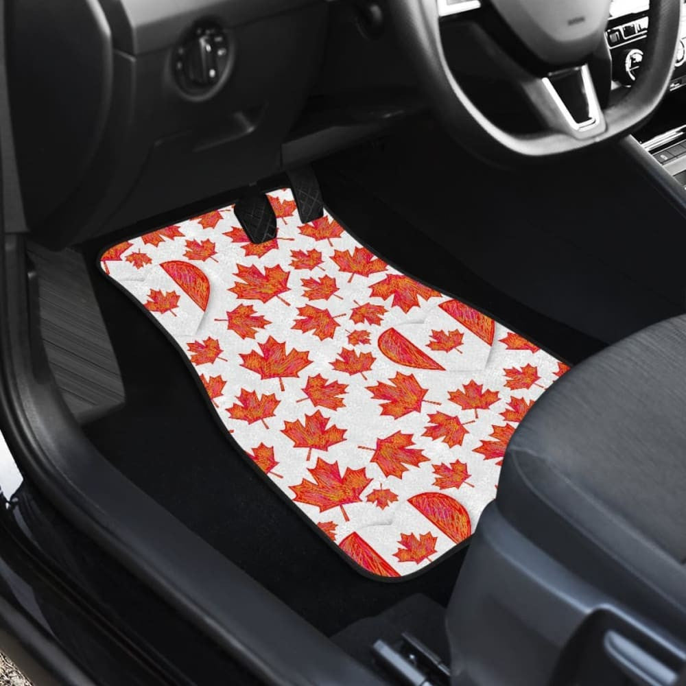Canada Pattern Print Design  Front And Back Car Mats