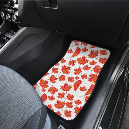 Canada Pattern Print Design  Front And Back Car Mats