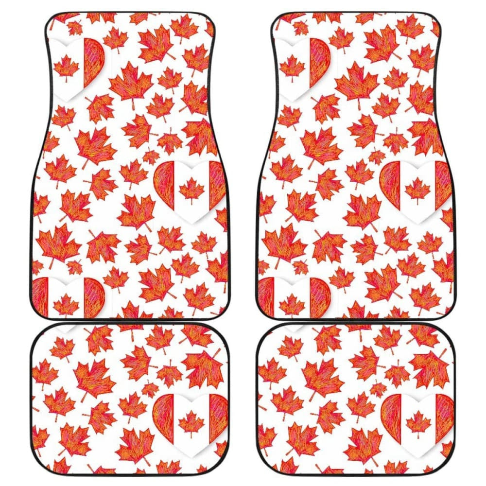 Canada Pattern Print Design  Front And Back Car Mats