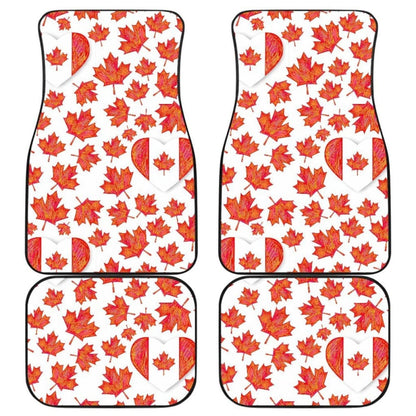 Canada Pattern Print Design  Front And Back Car Mats