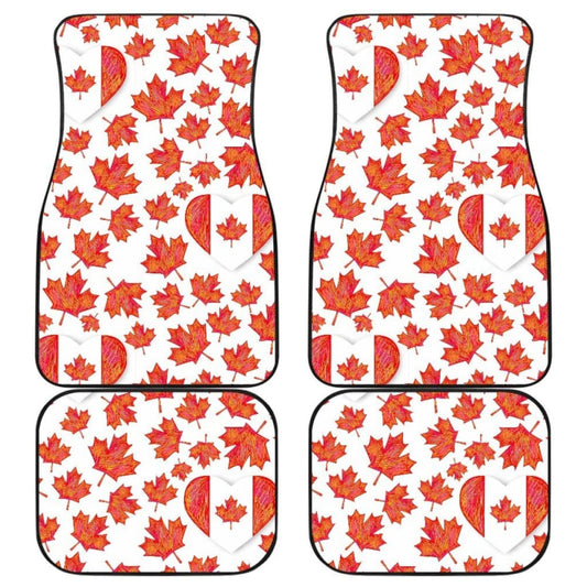Canada Pattern Print Design  Front And Back Car Mats