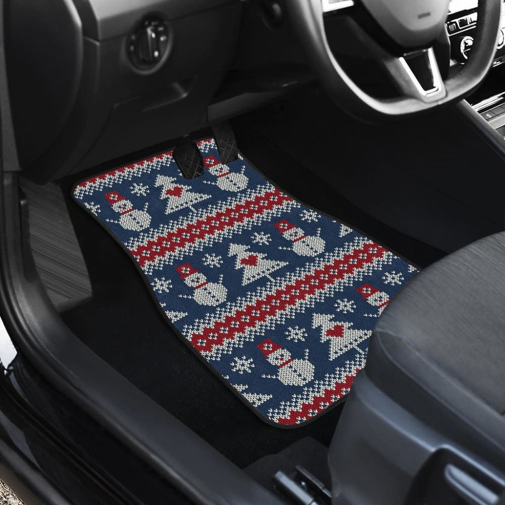 Amazing Gift Ideas Ugly Christmas Snowman Pattern Car Floor Mats