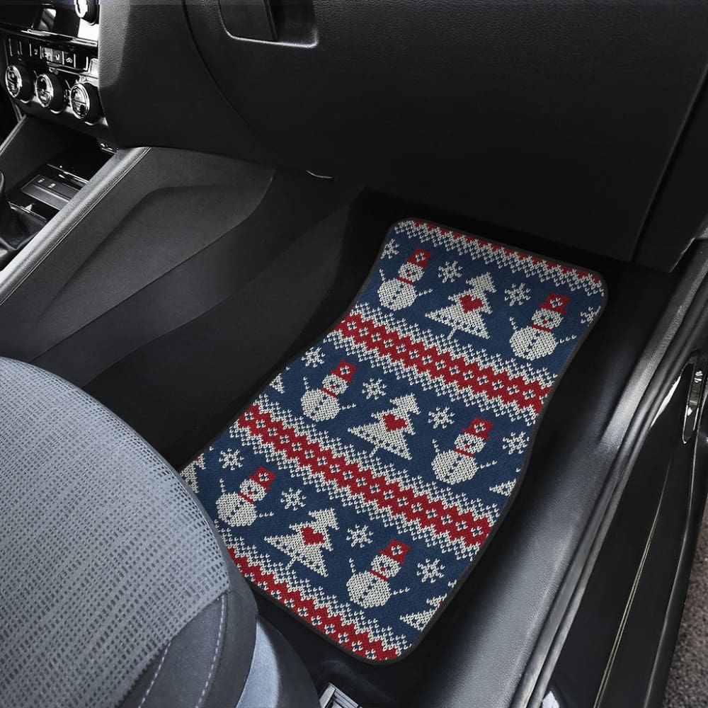 Amazing Gift Ideas Ugly Christmas Snowman Pattern Car Floor Mats