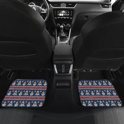 Amazing Gift Ideas Ugly Christmas Snowman Pattern Car Floor Mats