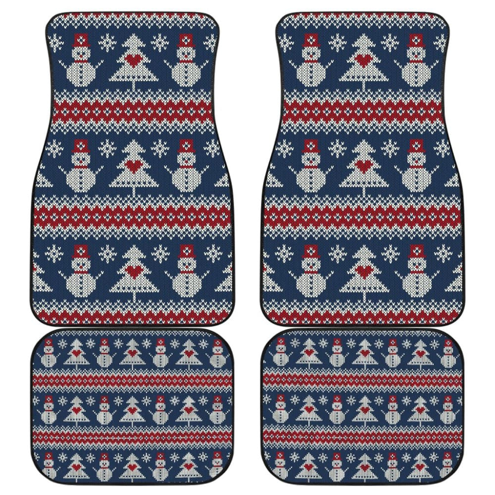 Amazing Gift Ideas Ugly Christmas Snowman Pattern Car Floor Mats