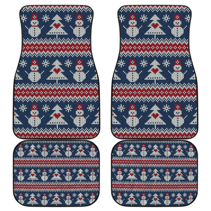 Amazing Gift Ideas Ugly Christmas Snowman Pattern Car Floor Mats