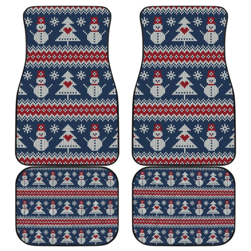 Amazing Gift Ideas Ugly Christmas Snowman Pattern Car Floor Mats