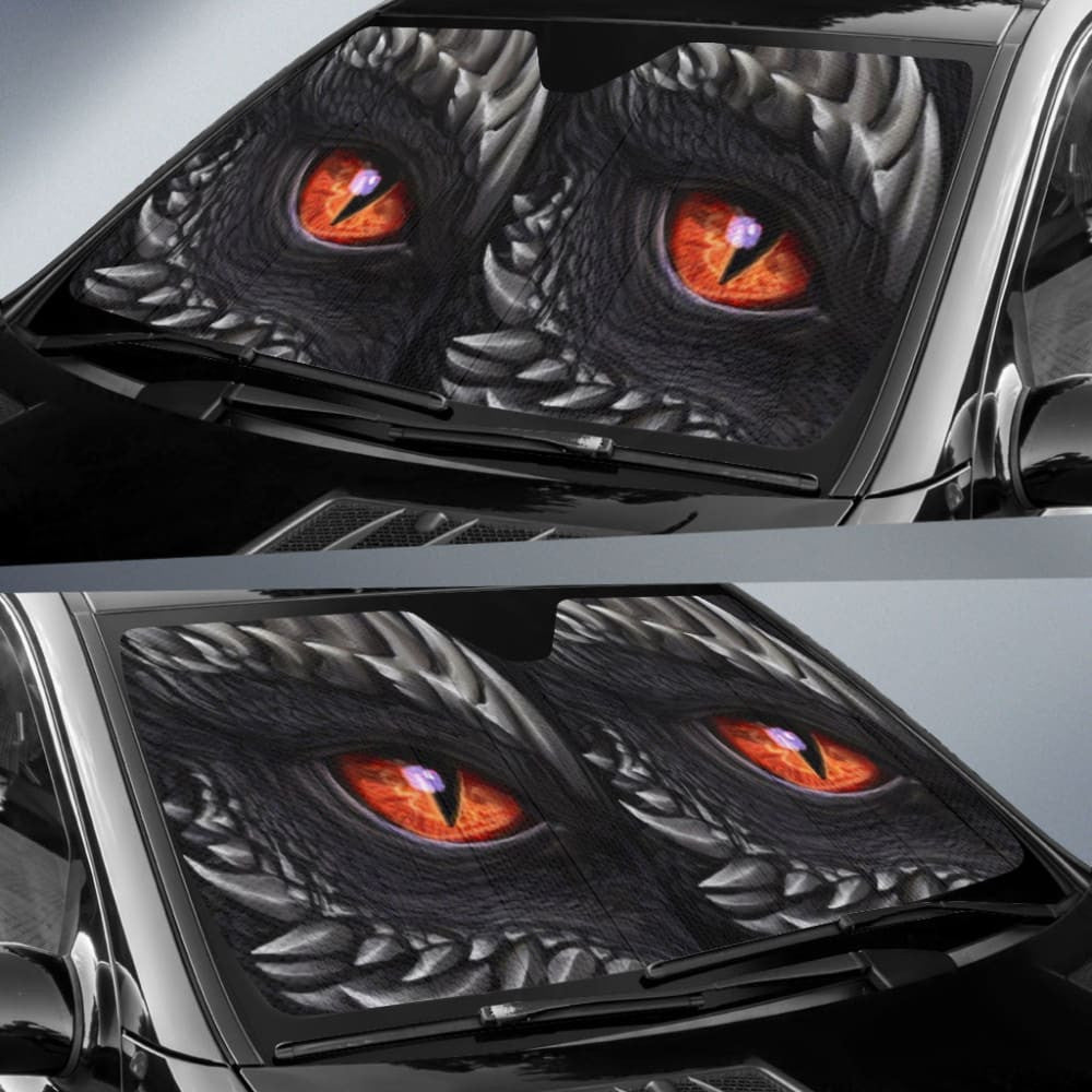 Orange Dragon Eye Custom Car Accessories Car Auto Sun Shades