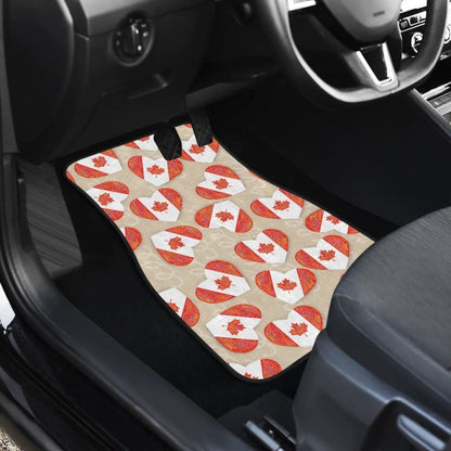 Canada Pattern Print Design Front And Back Car Mats