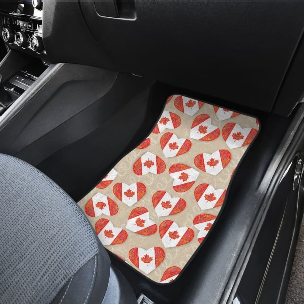 Canada Pattern Print Design Front And Back Car Mats