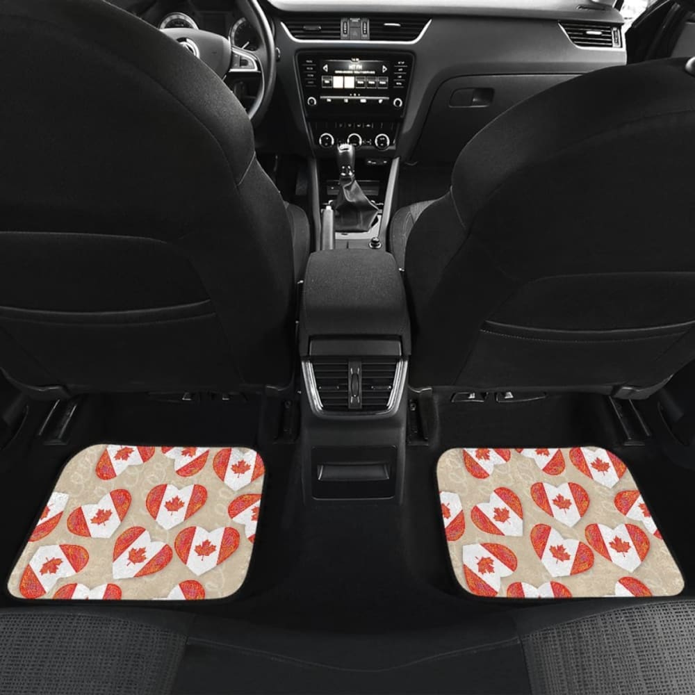 Canada Pattern Print Design Front And Back Car Mats