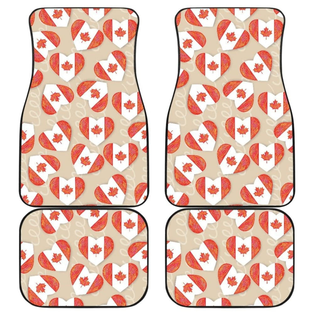Canada Pattern Print Design Front And Back Car Mats