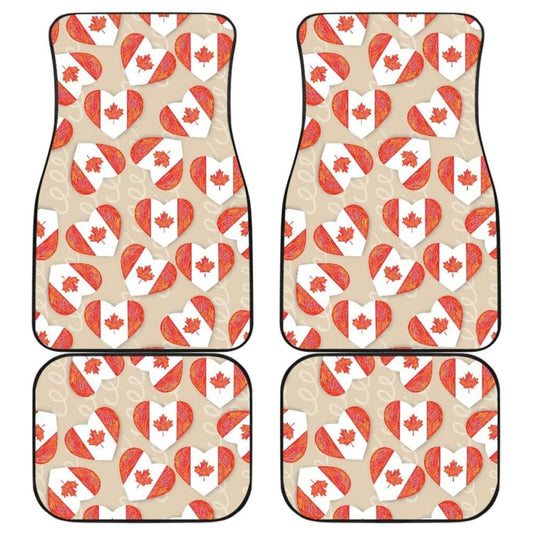 Canada Pattern Print Design Front And Back Car Mats